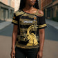 Zimbabwe Rugby Custom Cross Shoulder Shirt Come On Sables Gold Black Version