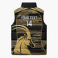 Zimbabwe Rugby Custom Sleeveless Puffer Jacket Come On Sables Gold Black Version