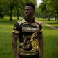 Zimbabwe Rugby Custom Zipper Polo Shirt Come On Sables Gold Black Version