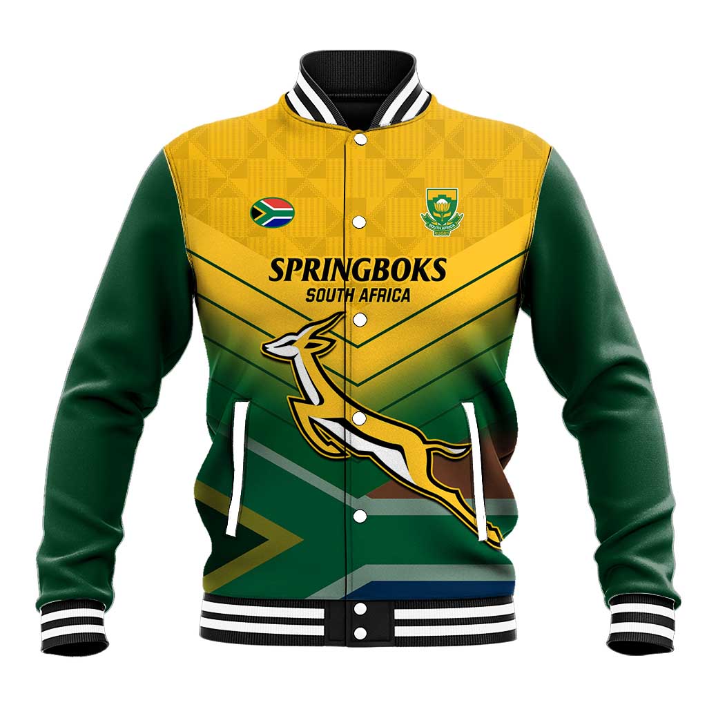 Custom South Africa Rugby Baseball Jacket Springboks Go Champions African Pattern LT14