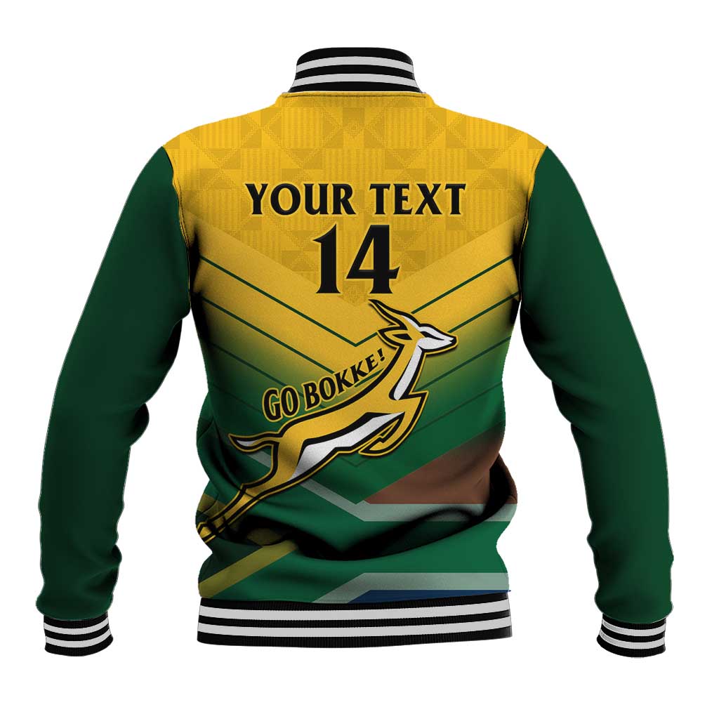 Custom South Africa Rugby Baseball Jacket Springboks Go Champions African Pattern LT14