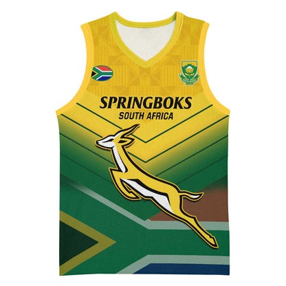 Custom South Africa Rugby Basketball Jersey Springboks Go Champions African Pattern - African Pride