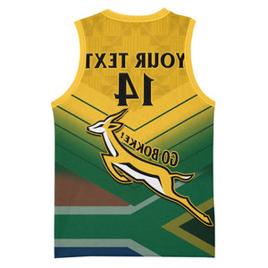 Custom South Africa Rugby Basketball Jersey Springboks Go Champions African Pattern - African Pride