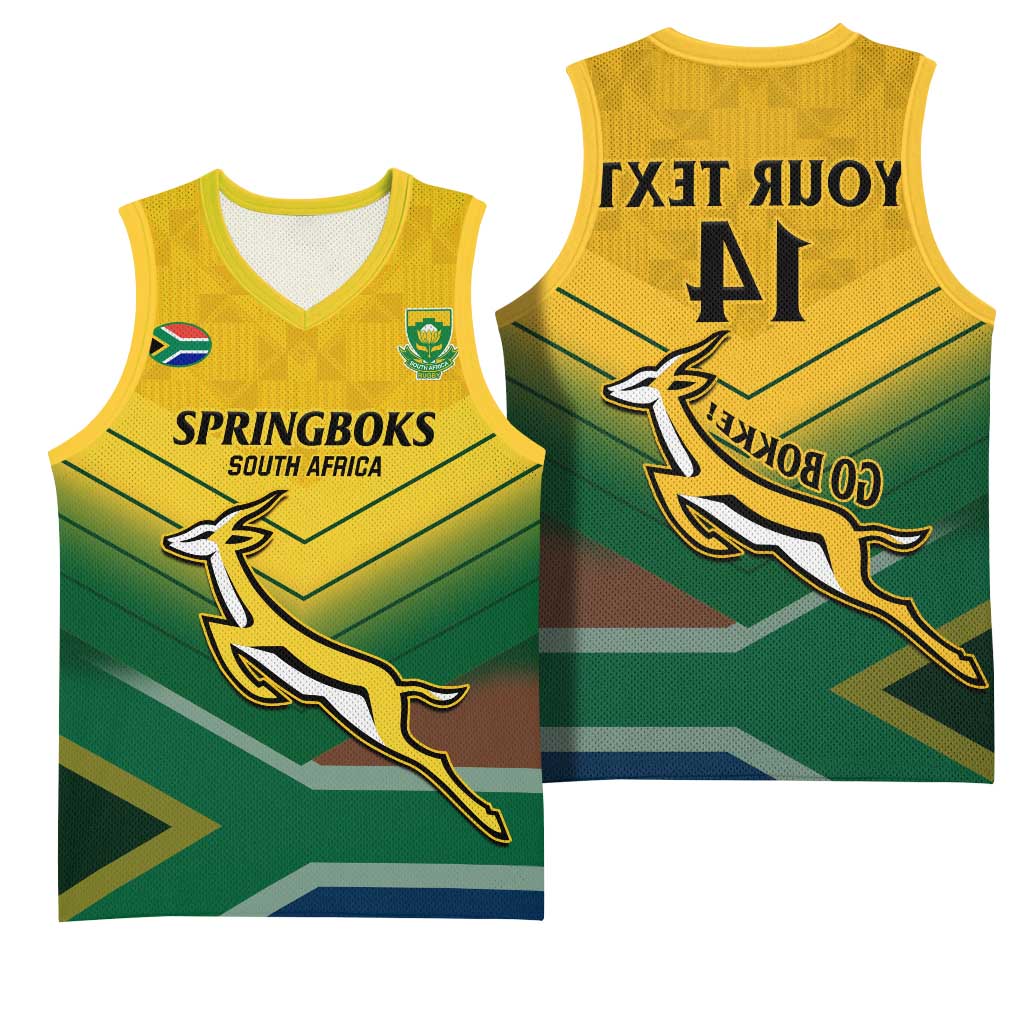 Custom South Africa Rugby Basketball Jersey Springboks Go Champions African Pattern - African Pride