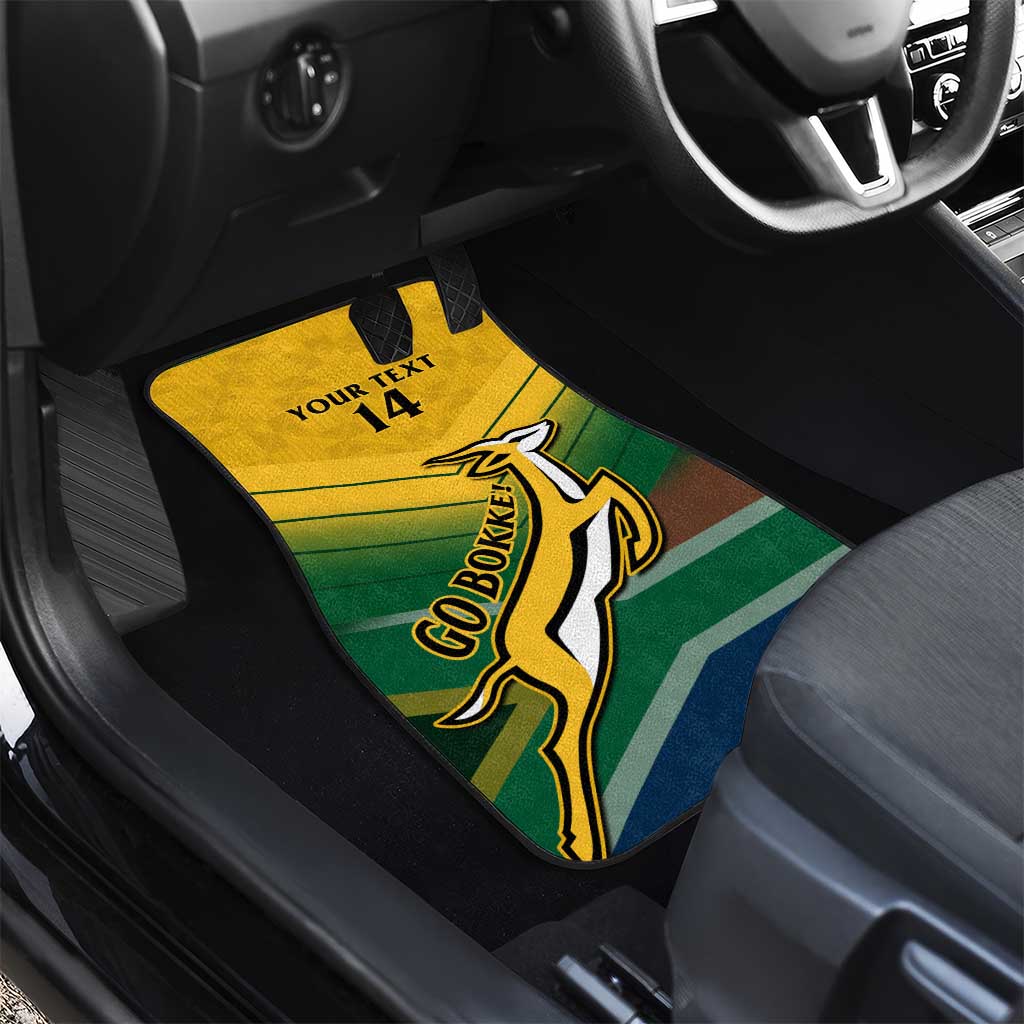 Custom South Africa Rugby Car Mats Springboks Go Champions African Pattern