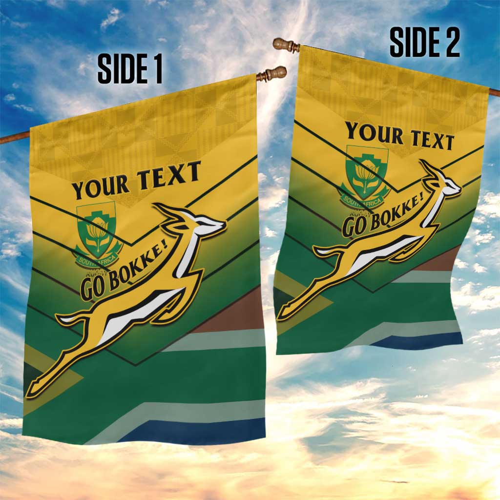 Custom South Africa Rugby Garden Flag Springboks Go Champions African Pattern