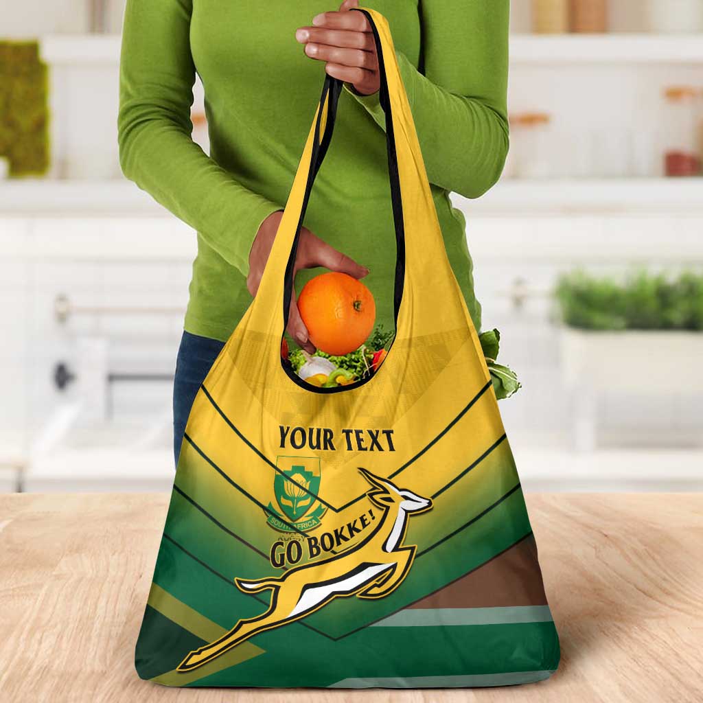 Custom South Africa Rugby Grocery Bag Springboks Go Champions African Pattern