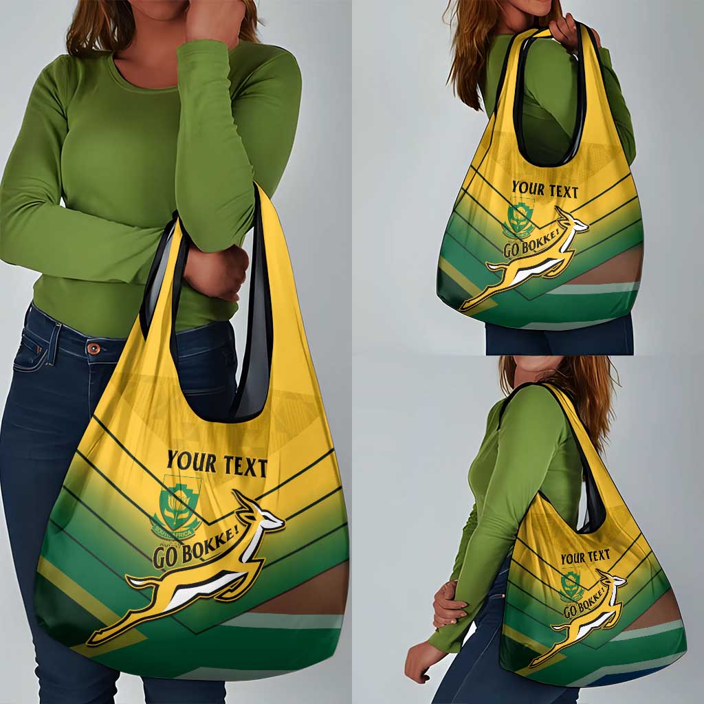 Custom South Africa Rugby Grocery Bag Springboks Go Champions African Pattern
