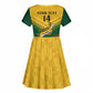 Custom South Africa Rugby Kid Short Sleeve Dress Springboks Go Champions African Pattern