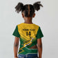 Custom South Africa Rugby Kid T shirt Springboks Go Champions African Pattern