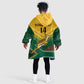 Custom South Africa Rugby KId Wearable Blanket Hoodie Springboks Go Champions African Pattern