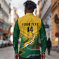 Custom South Africa Rugby Long Sleeve Button Shirt Springboks Go Champions African Pattern