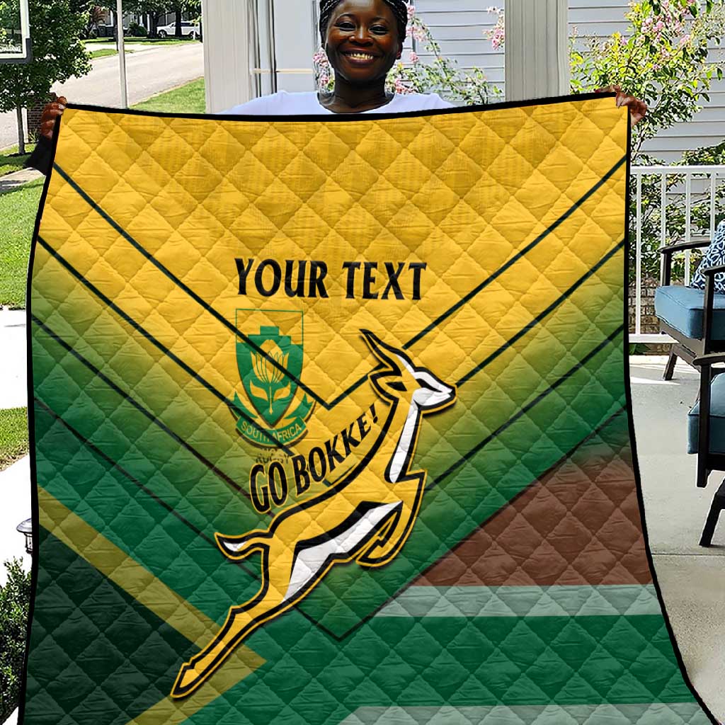 Custom South Africa Rugby Quilt Springboks Go Champions African Pattern ...