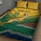 Custom South Africa Rugby Quilt Bed Set Springboks Go Champions African Pattern
