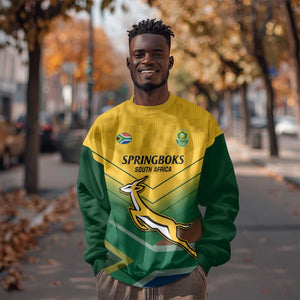Custom South Africa Rugby Sweatshirt Springboks Go Champions African Pattern