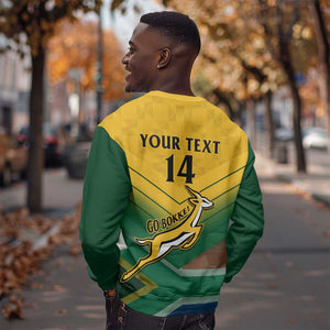 Custom South Africa Rugby Sweatshirt Springboks Go Champions African Pattern
