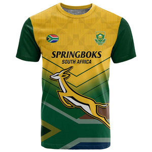 Custom South Africa Rugby T shirt Springboks Go Champions African Pattern