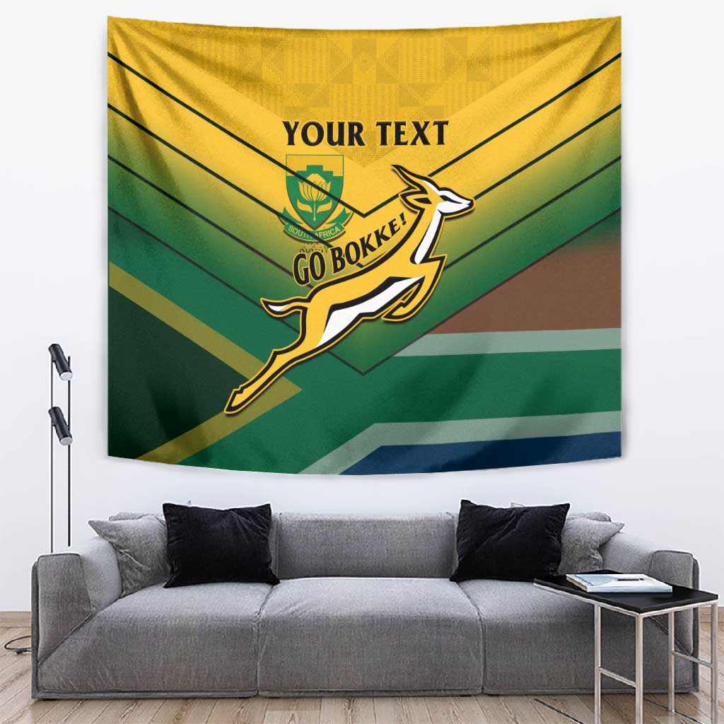Springbok Rugby Repeated Pattern Custom South Africa Rugby Tapestry Springboks Go Champions African ...