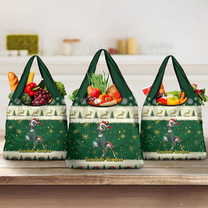 Custom South Africa Rugby Christmas Grocery Bag Geseende Kersfees Springboks African Pattern