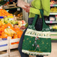 Custom South Africa Rugby Christmas Grocery Bag Geseende Kersfees Springboks African Pattern