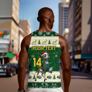 Custom South Africa Rugby Christmas Men Tank Top Geseende Kersfees Springboks African Pattern