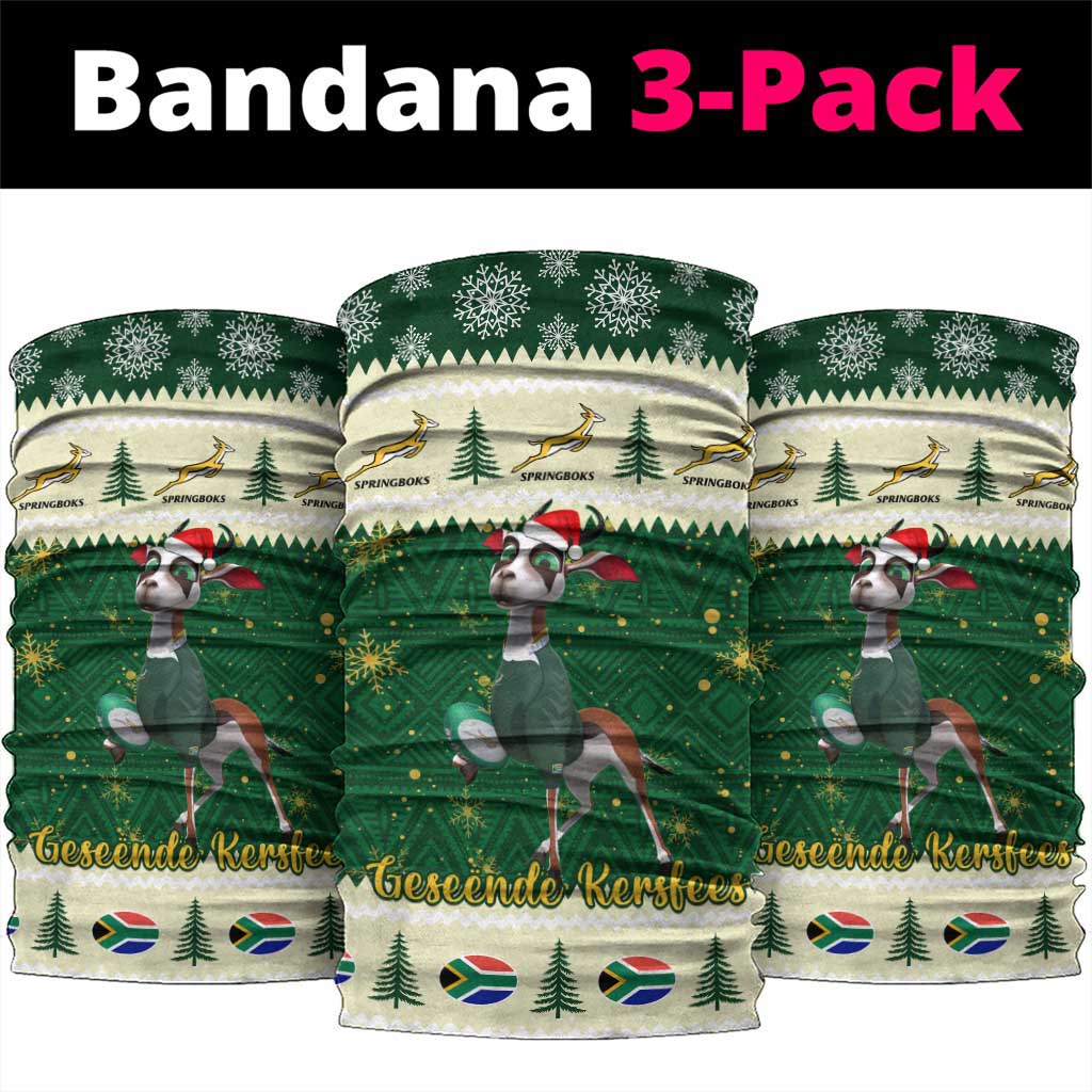 South Africa Rugby Christmas Neck Gaiter Geseende Kersfees Springboks African Pattern LT14