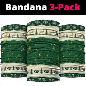 South Africa Rugby Christmas Neck Gaiter Geseende Kersfees Springboks African Pattern - African Pride