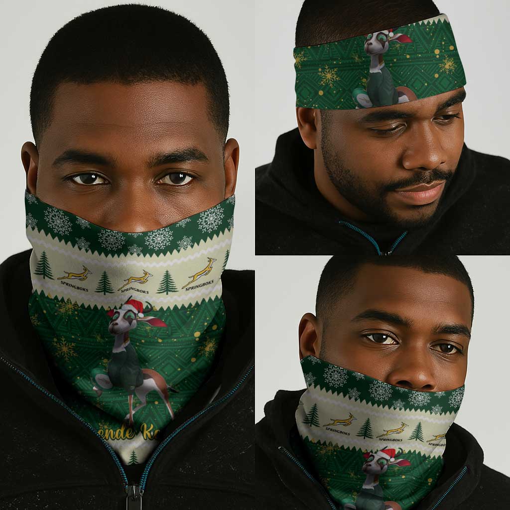 South Africa Rugby Christmas Neck Gaiter Geseende Kersfees Springboks African Pattern LT14