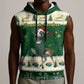 Custom South Africa Rugby Christmas Sleeveless Hoodie Geseende Kersfees Springboks African Pattern - African Pride