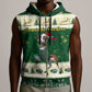 Custom South Africa Rugby Christmas Sleeveless Zip Hoodie Geseende Kersfees Springboks African Pattern - African Pride