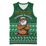 Personalised South Africa Christmas Basketball Jersey Cool Santa Claus With South African Map - African Pride