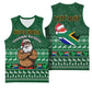 Personalised South Africa Christmas Basketball Jersey Cool Santa Claus With South African Map - African Pride