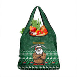 Personalised South Africa Christmas Grocery Bag Cool Santa Claus With South African Map