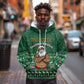 Personalised South Africa Christmas Hoodie Cool Santa Claus With South African Map