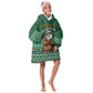 Personalised South Africa Christmas KId Wearable Blanket Hoodie Cool Santa Claus With South African Map
