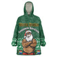 Personalised South Africa Christmas KId Wearable Blanket Hoodie Cool Santa Claus With South African Map