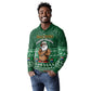 Personalised South Africa Christmas Long Sleeve Polo Shirt Cool Santa Claus With South African Map