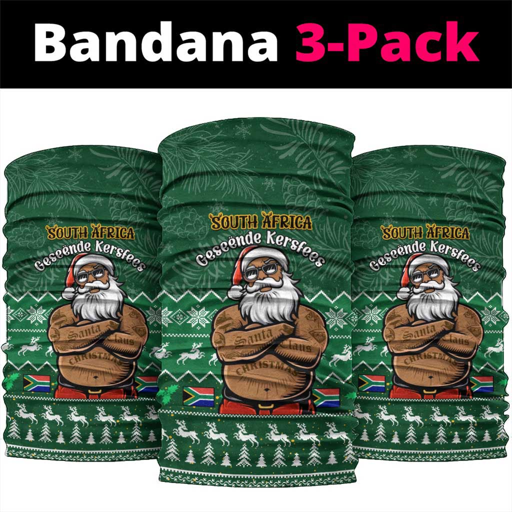 South Africa Christmas Neck Gaiter Cool Santa Claus South African Map LT14