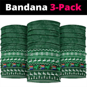 South Africa Christmas Neck Gaiter Cool Santa Claus With South African Map - African Pride