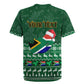 Personalised South Africa Christmas Rugby Jersey Cool Santa Claus With South African Map
