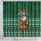 Personalised South Africa Christmas Shower Curtain Cool Santa Claus With South African Map