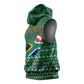 Personalised South Africa Christmas Sleeveless Hoodie Cool Santa Claus With South African Map - African Pride
