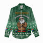 Personalised South Africa Christmas Women Casual Shirt Cool Santa Claus With South African Map LT14