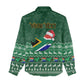 Personalised South Africa Christmas Women Casual Shirt Cool Santa Claus With South African Map LT14