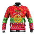 Personalised Eritrea Christmas Baseball Jacket Eritrean Olive Santa Claus Merry Xmas LT14