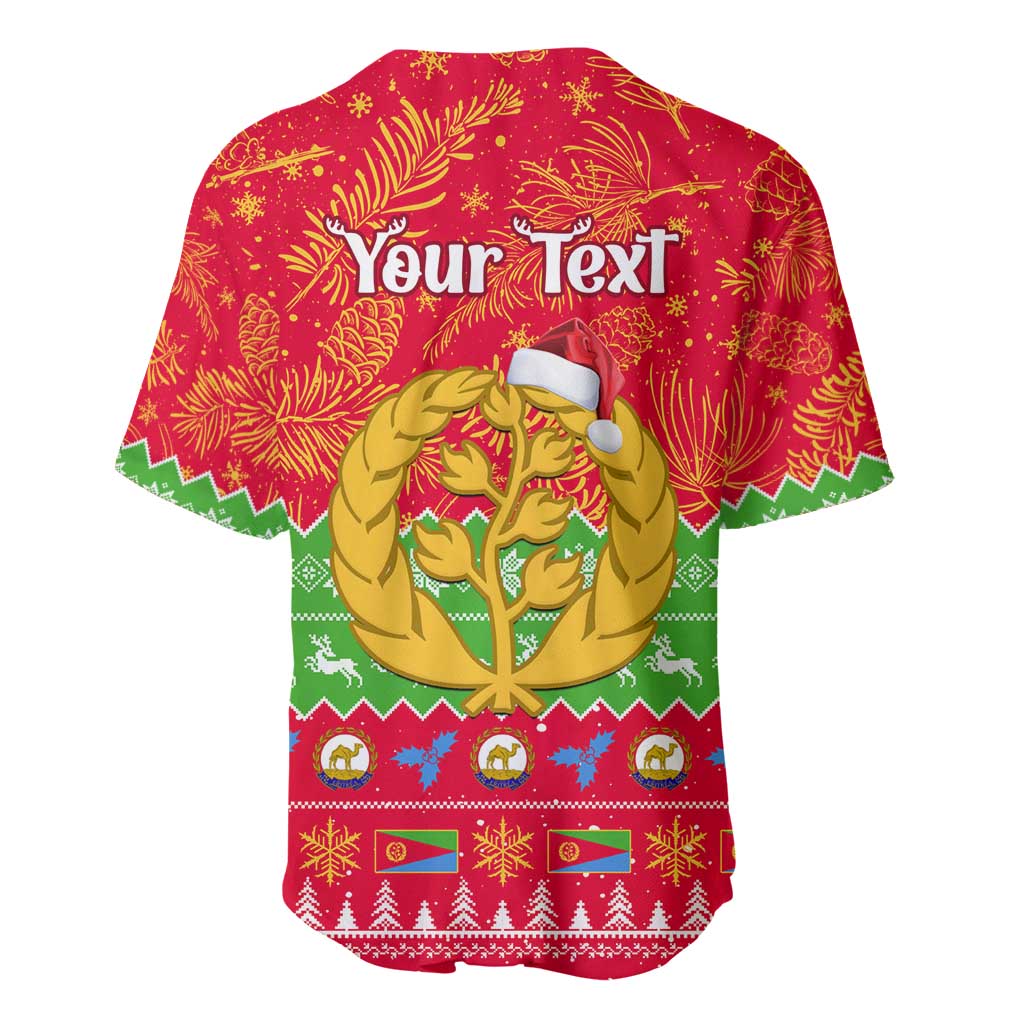 Personalised Eritrea Christmas Baseball Jersey Eritrean Olive Santa Claus Merry Xmas