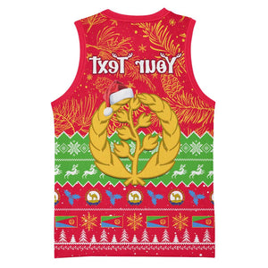 Personalised Eritrea Christmas Basketball Jersey Eritrean Olive Santa Claus Merry Xmas - African Pride