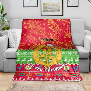 Personalised Eritrea Christmas Blanket Eritrean Olive Santa Claus Merry Xmas