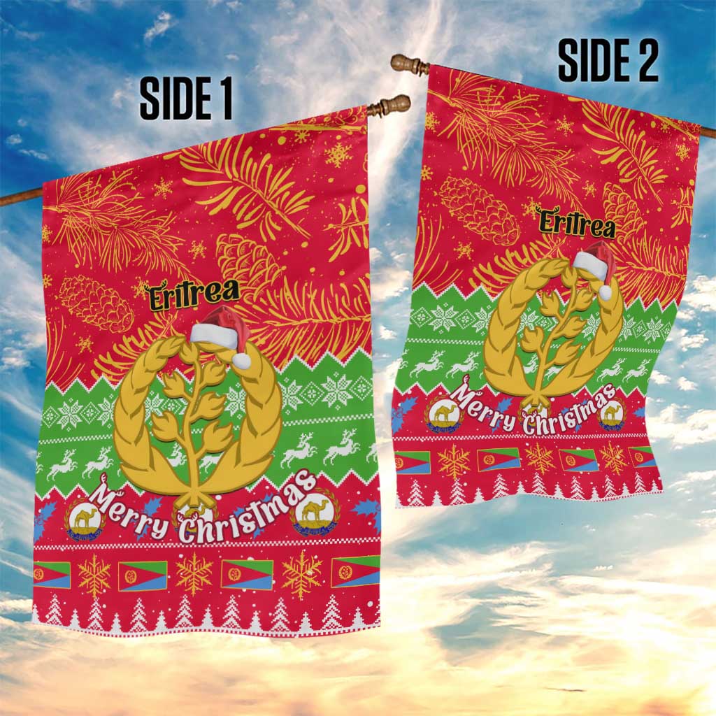 Personalised Eritrea Christmas Garden Flag Eritrean Olive Santa Claus Merry Xmas