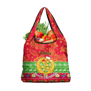 Personalised Eritrea Christmas Grocery Bag Eritrean Olive Santa Claus Merry Xmas